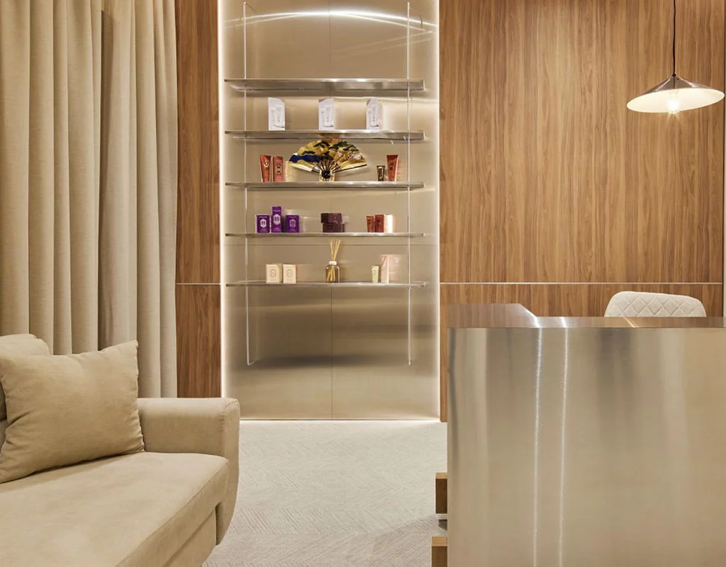 Perdele personalizate receptie Hanami Spa Floreasca Bucuresti Perdele personalizate pentru receptia Hanami Spa Floreasca Bucuresti, integrate in design interior premium cu accente naturale